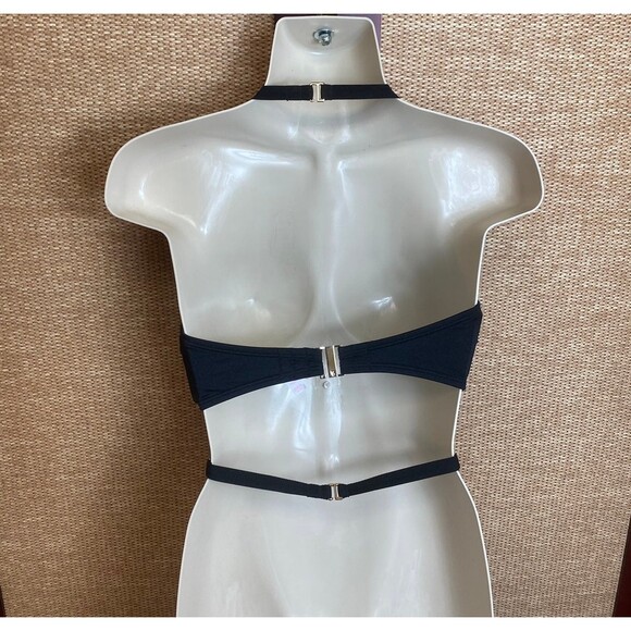 Victoria's Secret black push up caged harness stappy swim top bra 32DD - Picture 7 of 10